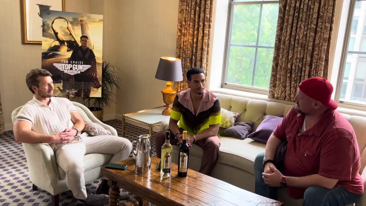 Glen Powell Greg Tarzan Davis interview