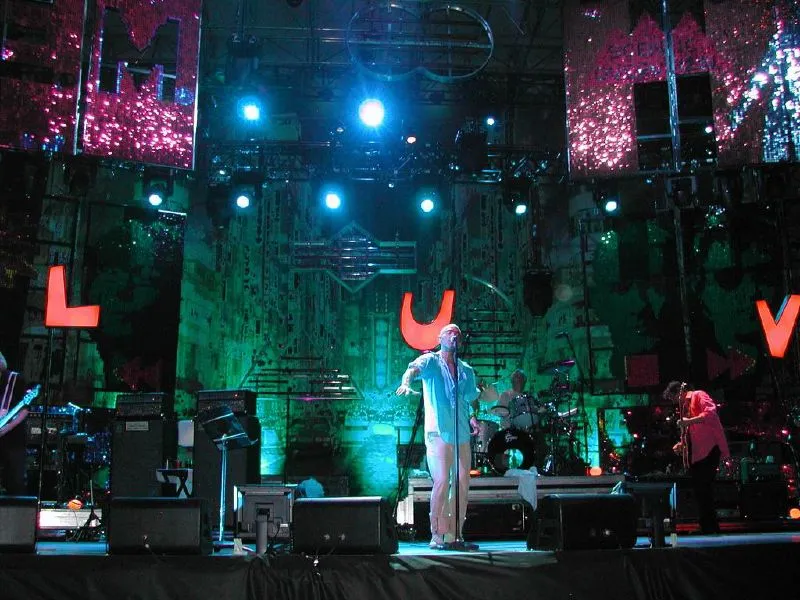 R E M performing live